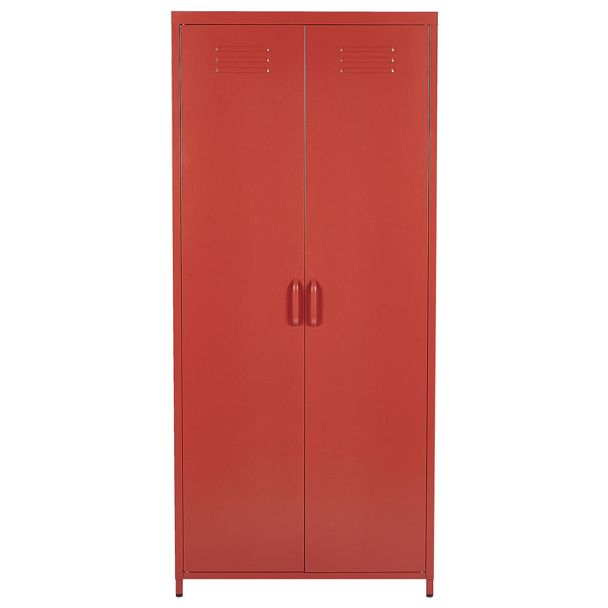 GARDEROBENSCHRANK Stahl rot matt 4 Fächer Varna - Rot, Metall (76/171/50cm) - Beliani