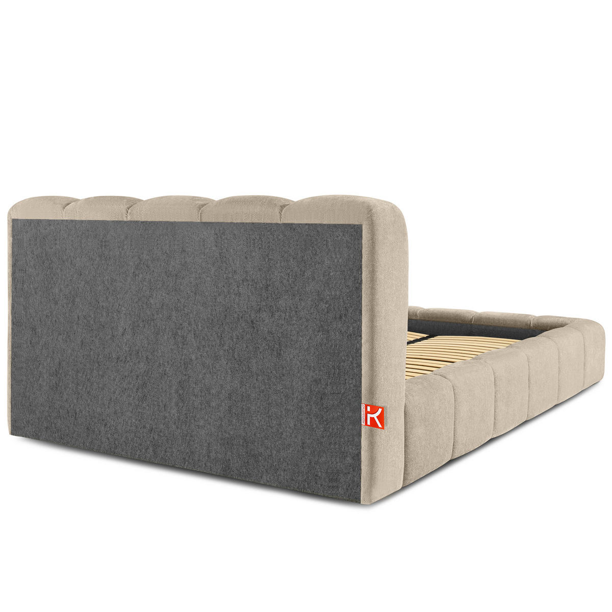 POLSTERBETT MERIDE Chenille, Graubeige - Ecru/Schwarz, Holz/Textil (160/200cm) - KONSIMO®