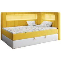 BOXSPRINGBETT JUNIOR GOLD 3 90/200 Gelb/Weiß - rechte Seite - Gelb/Weiß, Holz/Textil (90/200cm) - MKS