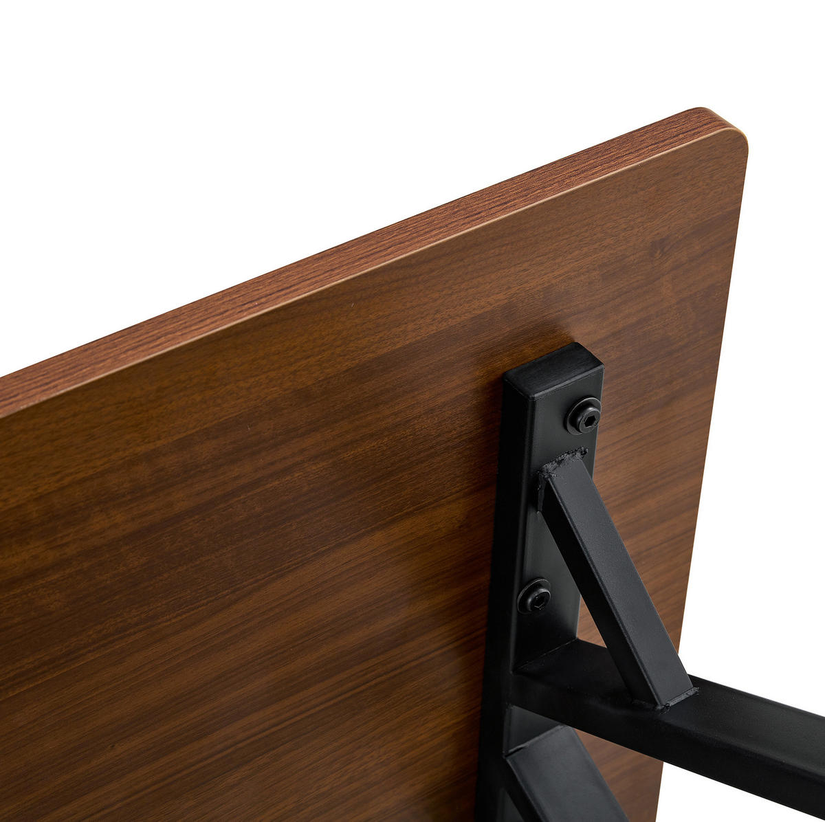 COUCHTISCH aus MDF und Metall 110x57x44,5 cm in Walnuss mit Stauraumregal - Walnussfarben, Holzwerkstoff (110/57/44.5cm) - Modfu