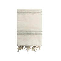 HAMMAMTUCH Traditionelle Isis 200x200 190g/m² Ecru / Silber - Silberfarben, Textil (200/200cm) - LE COMPTOIR DE LA PLAGE