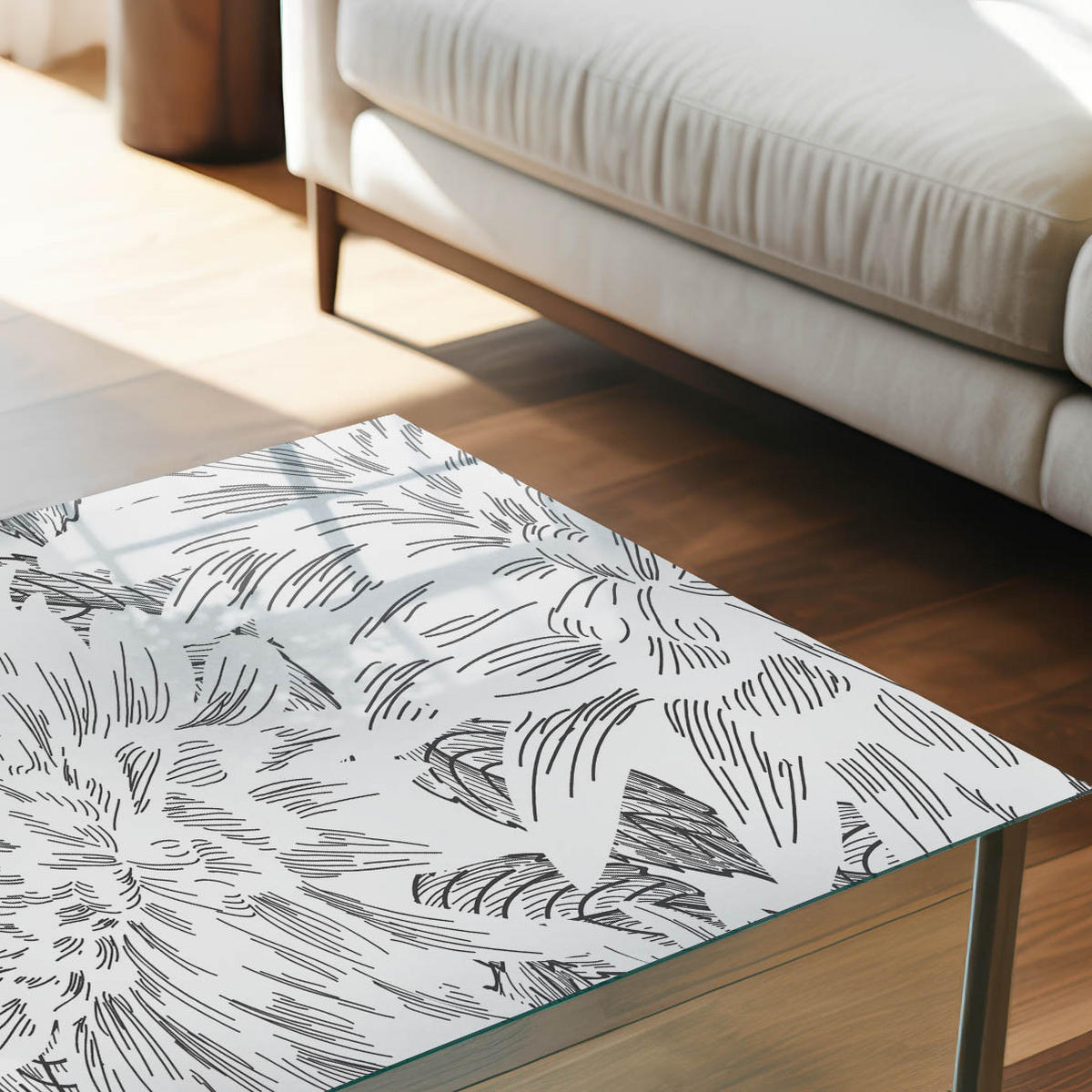GLASPLATTE 80x60 cm – Blumenmuster - Multicolor, Glas (0.4/80/60cm) - ArtPrintCave