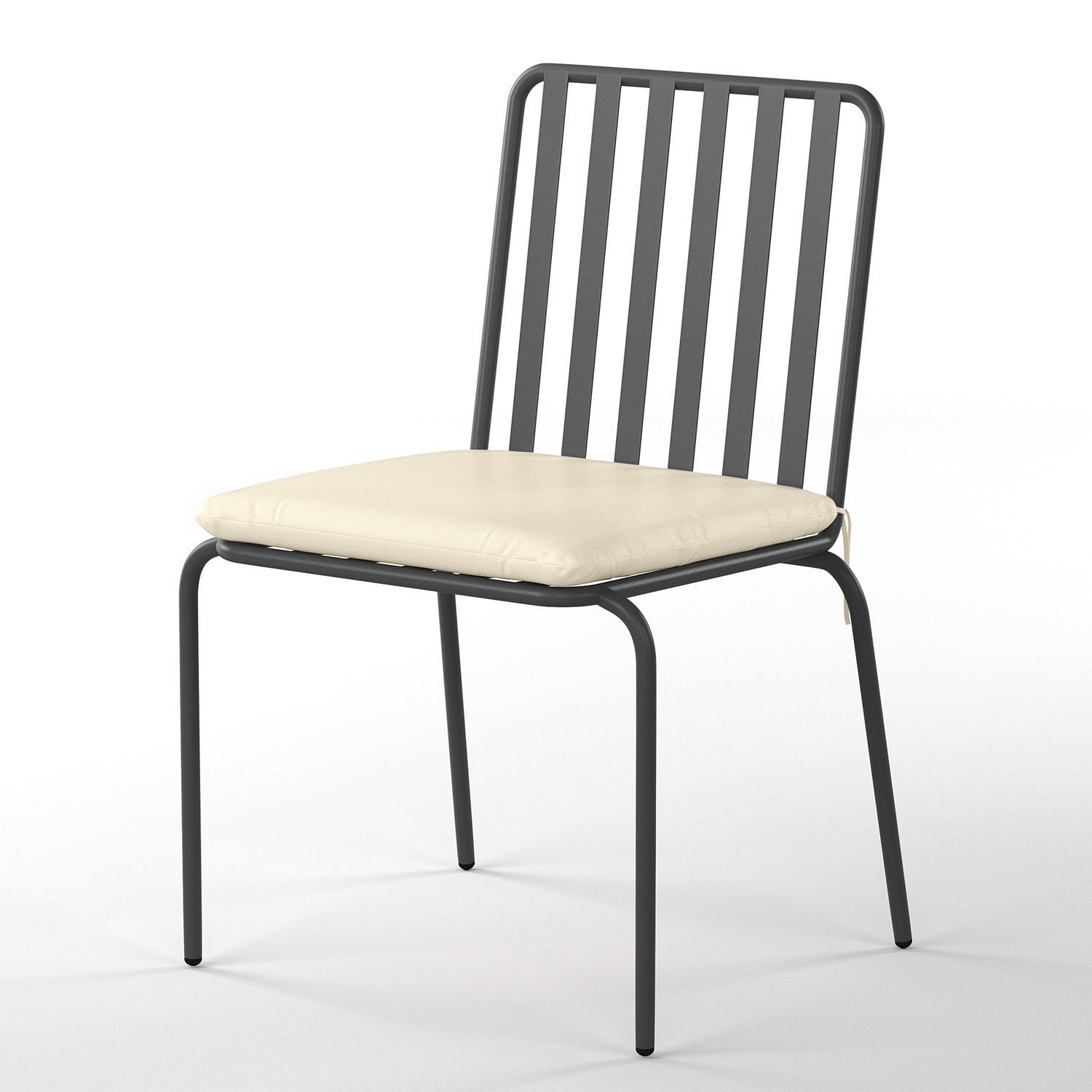 GARTENSTUHL - 2er-Set - Stahl - Anthrazit, Textil/Metall (54/87/57cm) - home24