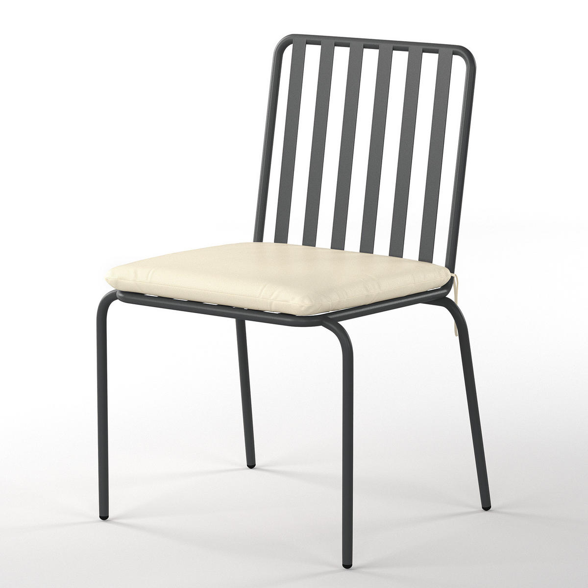 GARTENSTUHL - 2er-Set - Stahl - Anthrazit, Textil/Metall (54/87/57cm) - home24