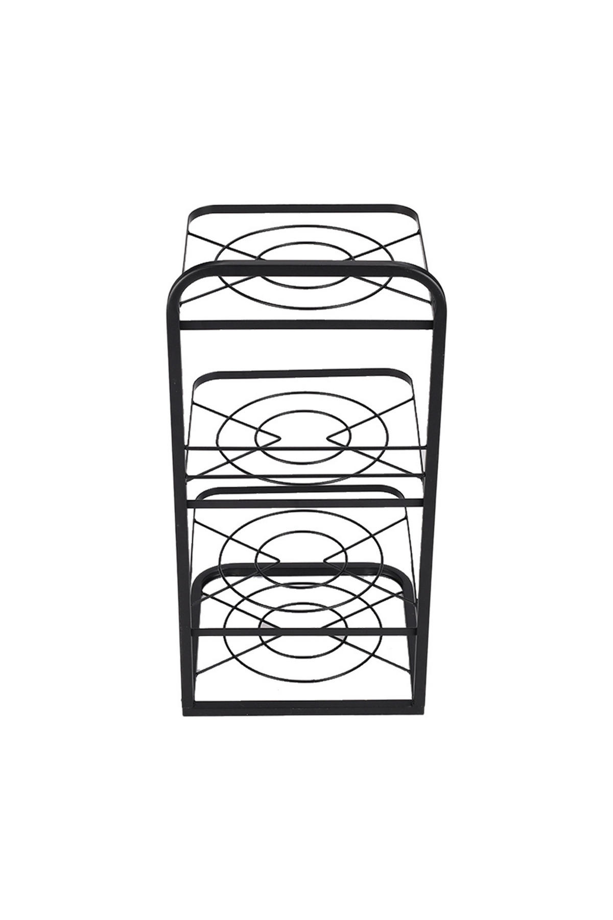 TOPFREGAL 4-stufig aus Eisen in Schwarz Stabile Sturktur Gute Luftzirkulation Shutzschichtung 26,5 x 26 x 52,5 cm - Schwarz, Metall (26.5/52.5/26cm) - Livingandhome