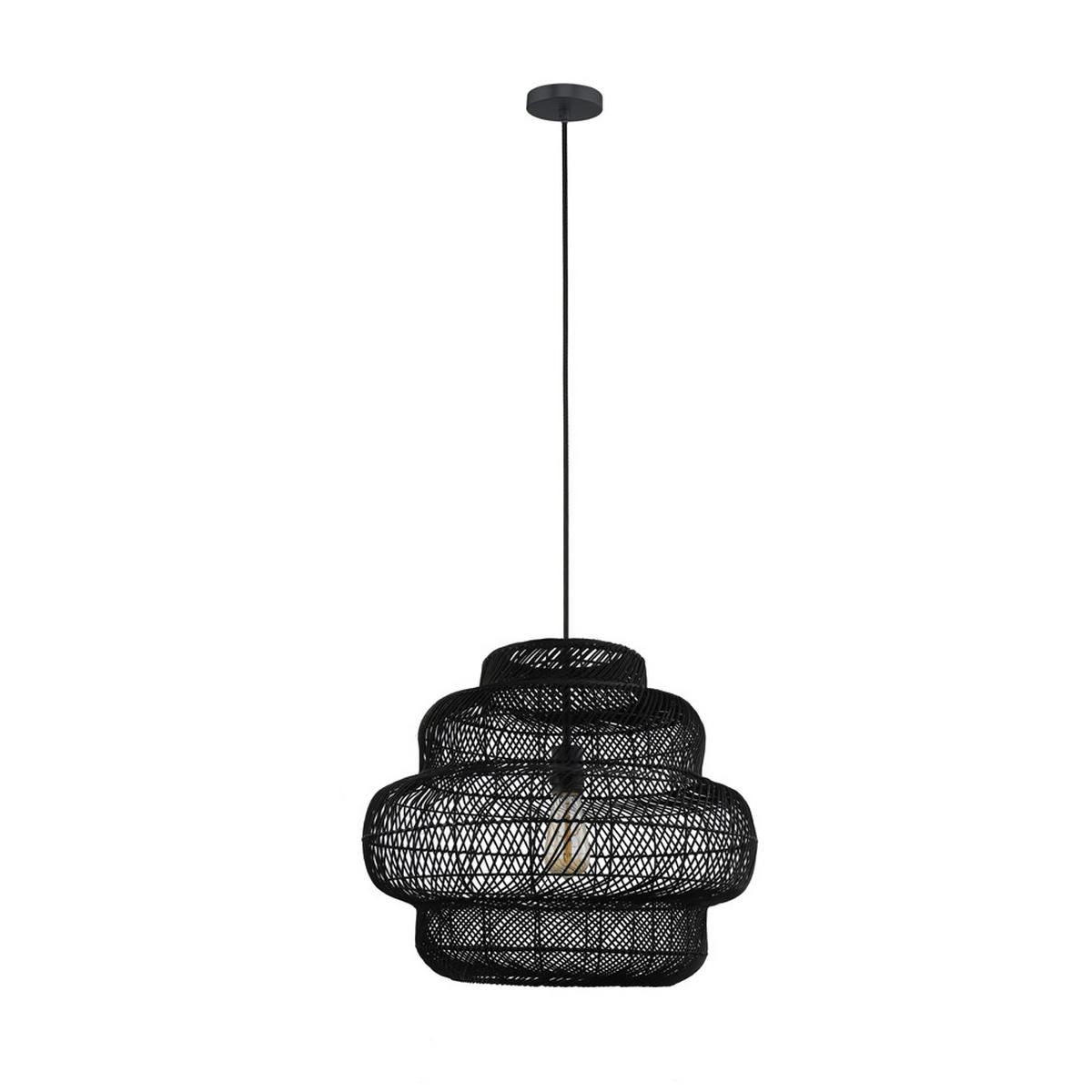 HÄNGELEUCHTE SIA - Schwarz, Hängeleuchte - Schwarz, Kunststoff (53/53/150cm) - Home Deluxe