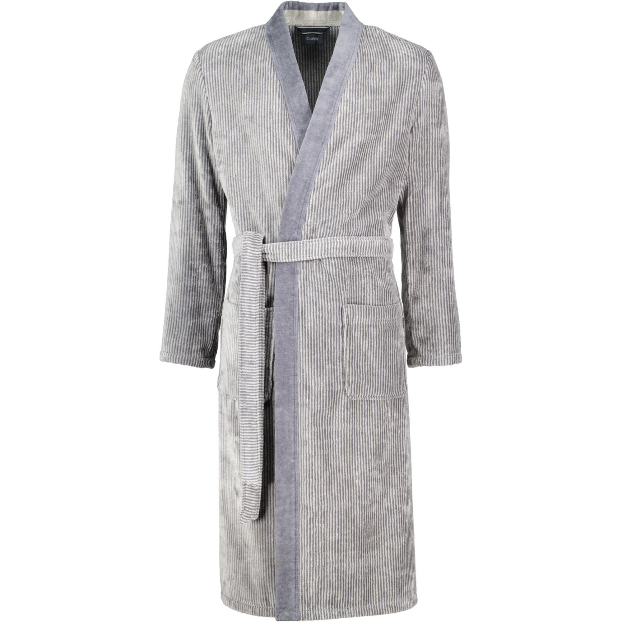 BADEMANTEL HERREN KIMONO LUXURY HOME 5840 STEIN - 37 - Grau, Textil (Snull) - Cawoe