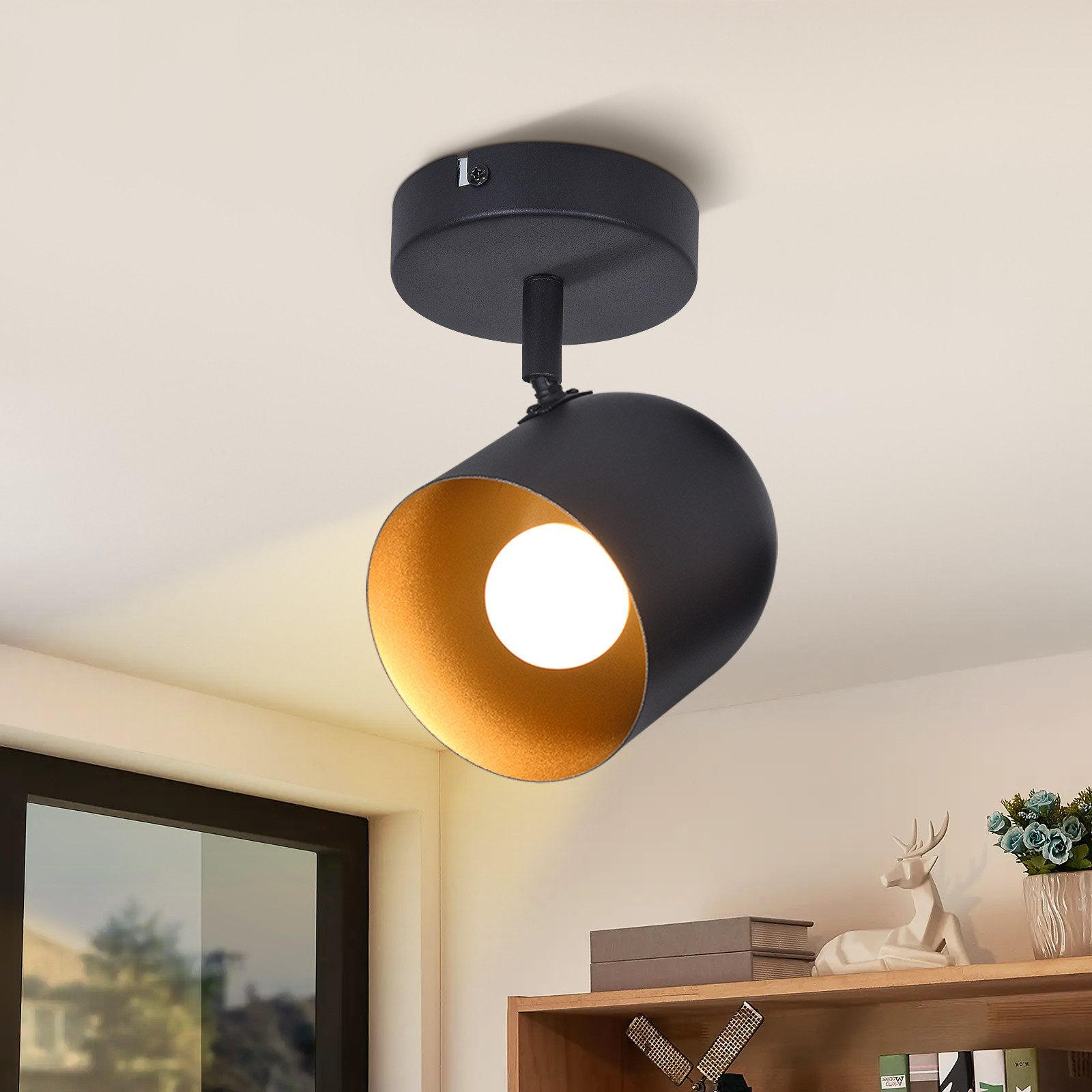 STRAHLER Gera 1-flammig 10/10/21 cm - Schwarz, Metall (10/10/21cm) - Nettlife