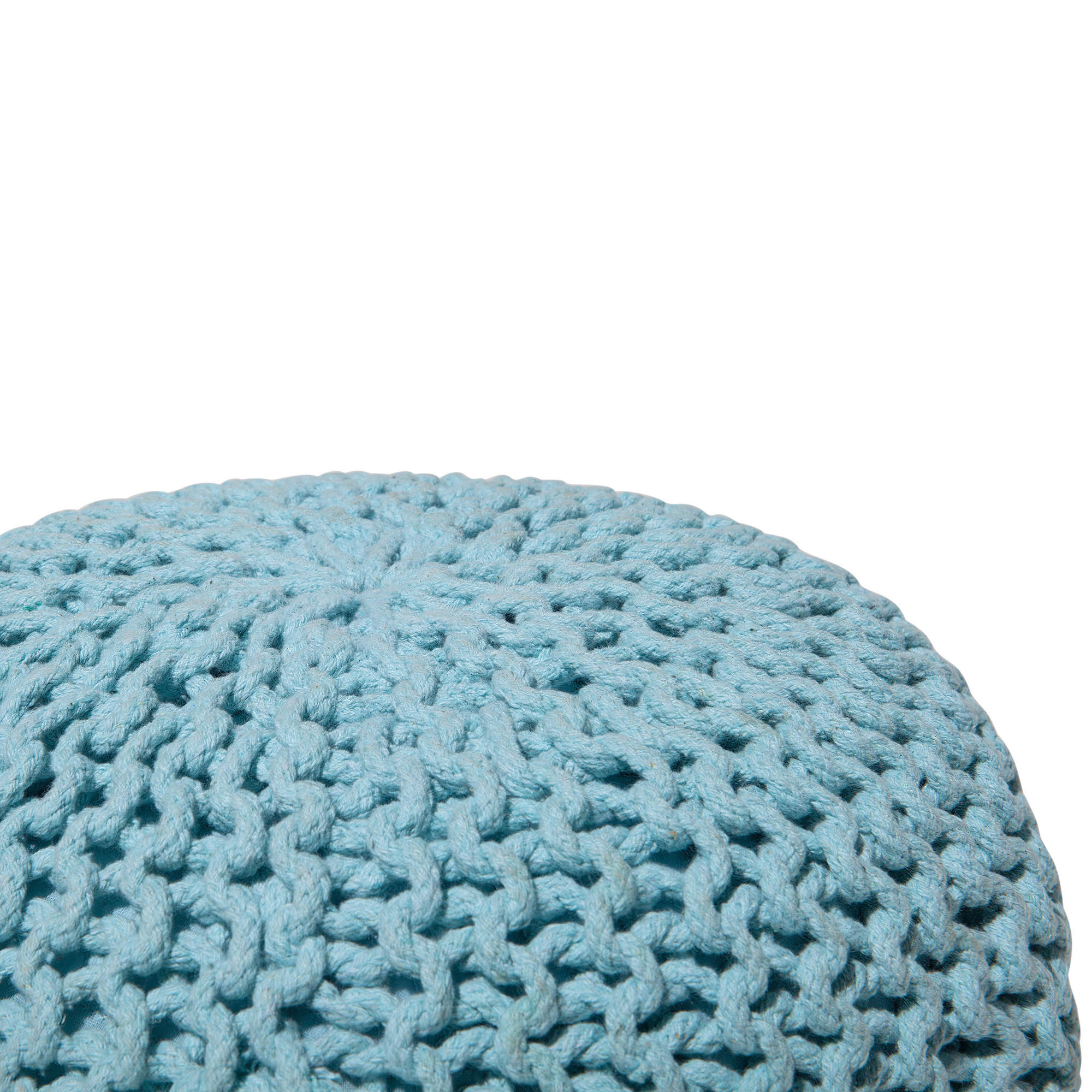 POUF Conrad 40/40/25 cm - Hellblau, Naturmaterialien/Textil (40/25/40cm) - Beliani