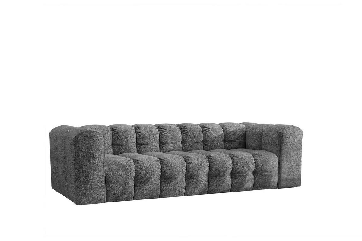 SOFA 4-Sitzer, Komfort, BALOO, Stoff Schenille & Bouclé, Anthrazit - Anthrazit, Holz (250/75/106cm) - Kaiser Möbel