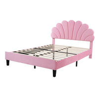 KINDERBETT 140/200 cm DE-01682, in Rosa, mit blumenförmigem Kopfteil - Pink, Metall (140/200cm) - ComfortXL