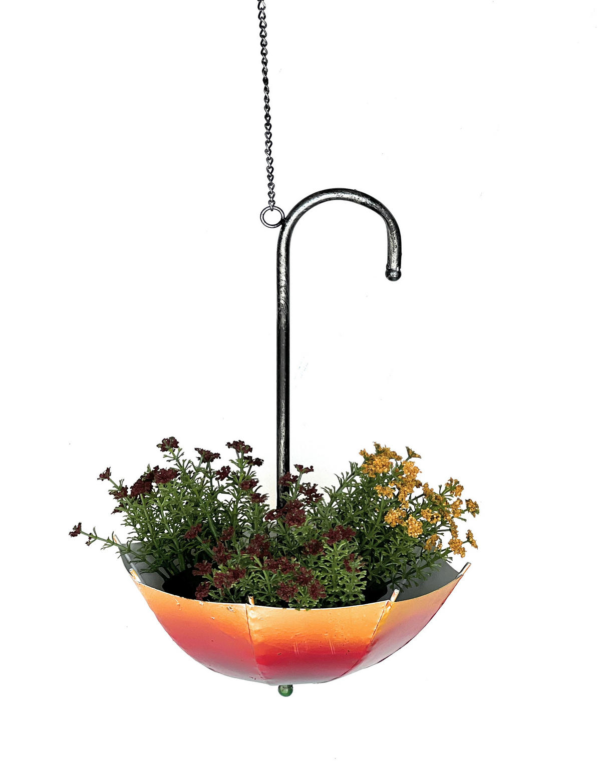 BLUMENAMPEL Metall mit Topf Regenschirm 57 cm 96258 S - Multicolor, Metall (23/57/23cm) - DanDiBo
