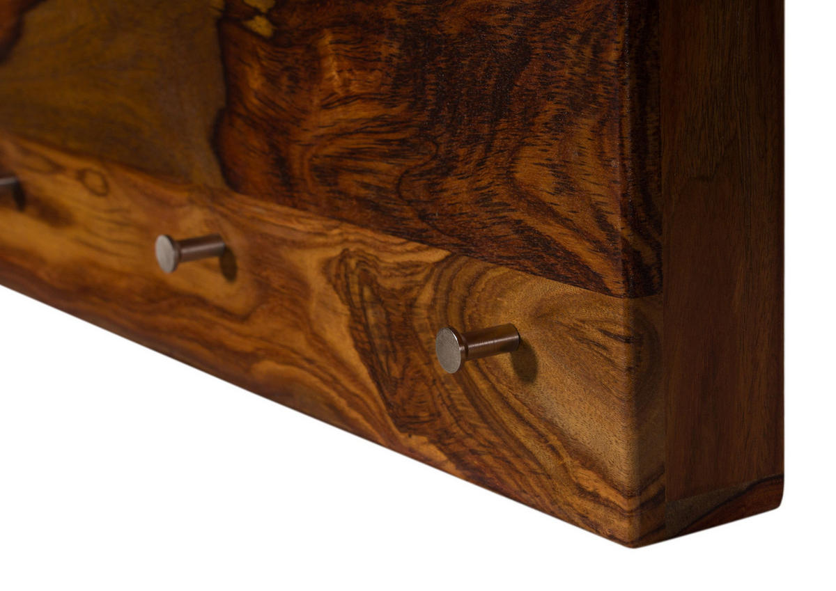 WANDGARDEROBE Sheesham 100x35x60 walnuss gewachst TORONTO LUX #276 - Dunkelbraun, Holz (100/60/35cm) - Massivmoebel24