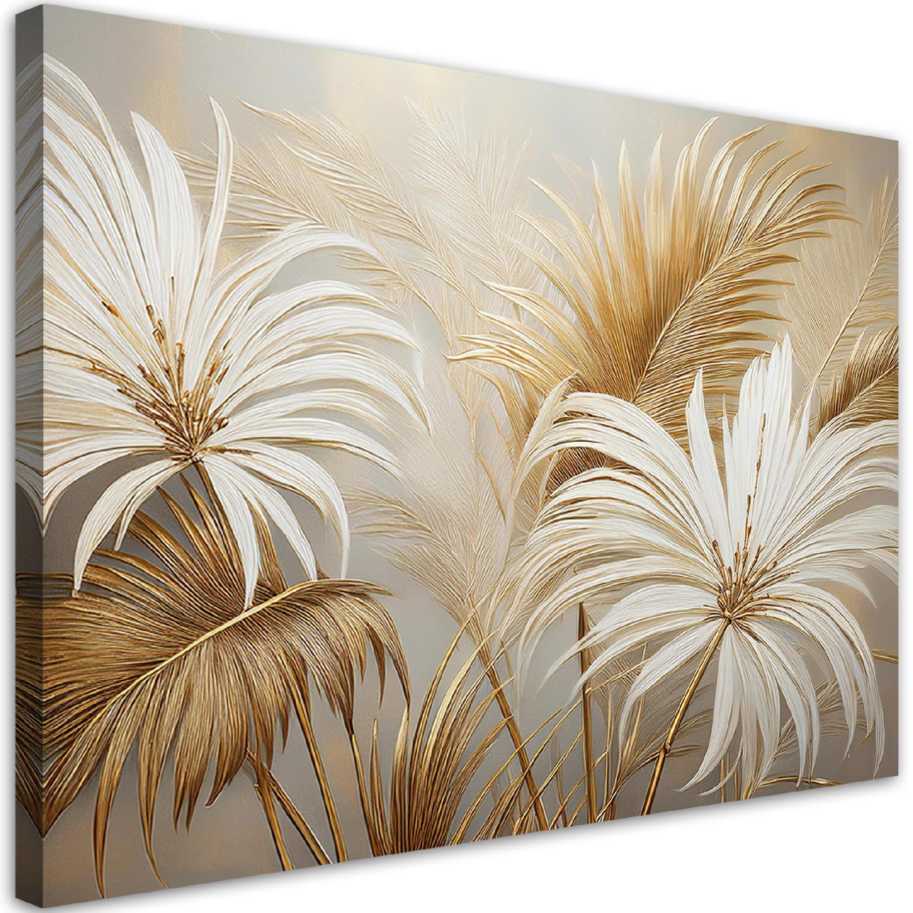 WANDBILD tropische blätter botanica - Beige, Textil (60/40cm) - Feeby