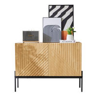 SIDEBOARD 100/40/75 cm mit 2 Türen, Metallbeinen und verstellbarem Einlegeboden - Naturfarben, Holzwerkstoff (100/75/40cm) - BEAOK