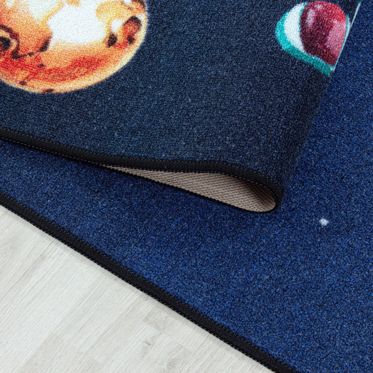TEPPICH Kinder Flachgewebe Weltraum-Motiv Polyamid rutschfest Kinderzimmer Marineblau Läufer 80x120 - Blau, Textil (80/120cm) - KADIMA DESIGN