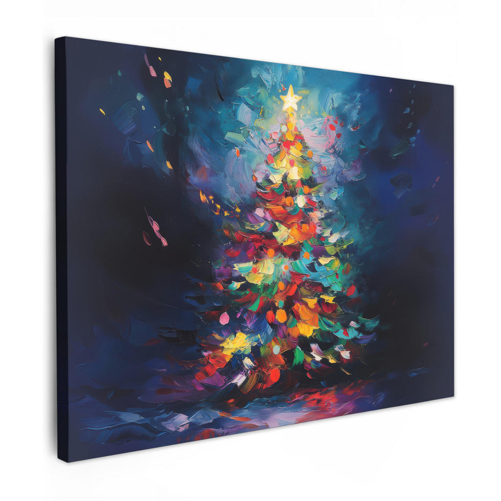 MuchoWow OBRAZ NA PLÁTNĚ Vánoční stromek - Vánoce - Abstraktní - Barevné 80x60 cm