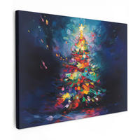 LEINWANDBILD Weihnachtsbaum - Weihnachten - Abstrakt - Farbenfroh 40x30 cm - Multicolor, Textil (40/30cm) - MuchoWow