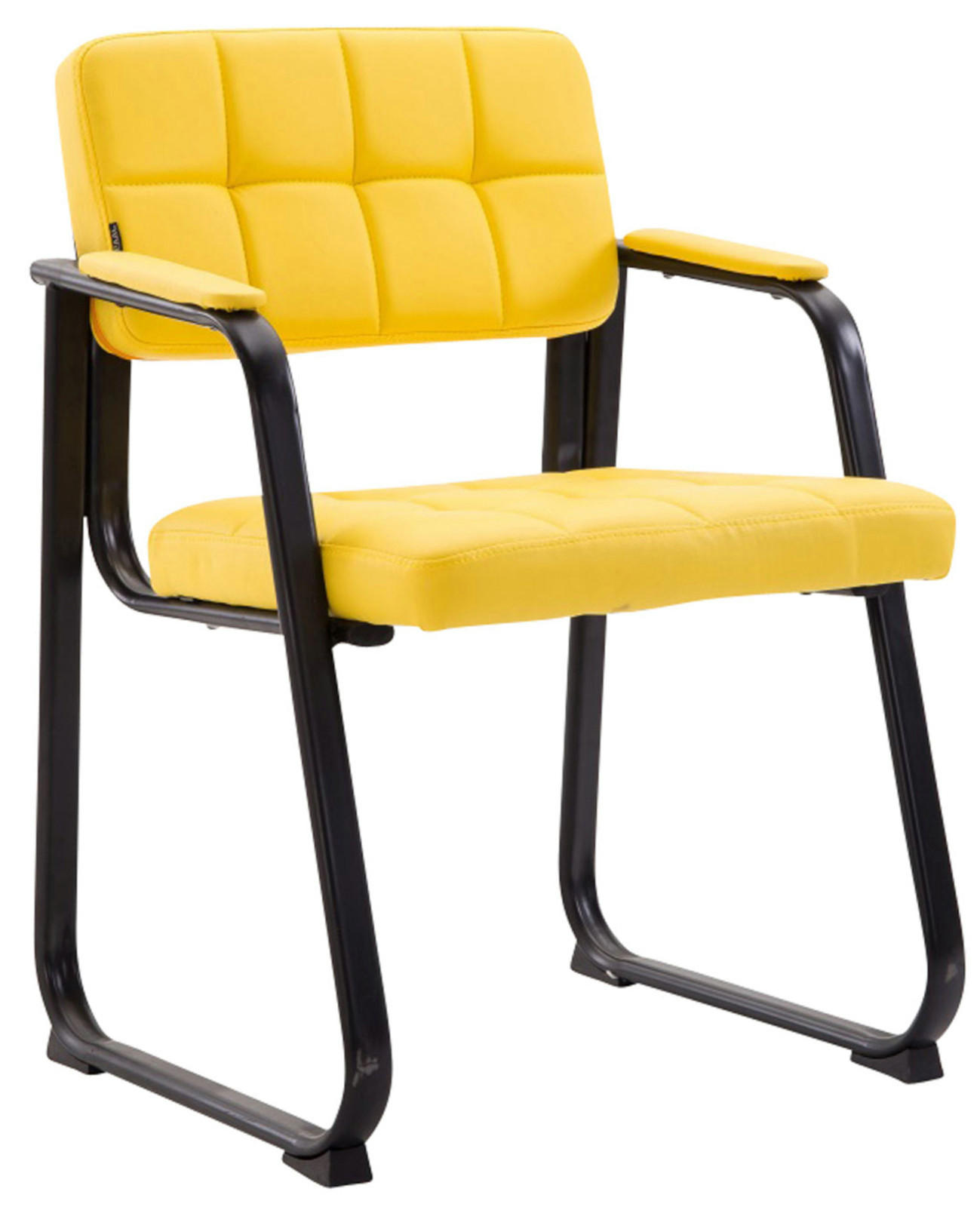 BESUCHERSTÜHLE Canam - 2er Set Kunstleder gelb - Gelb/Schwarz, Textil/Metall (59/84/58cm) - TPFLiving