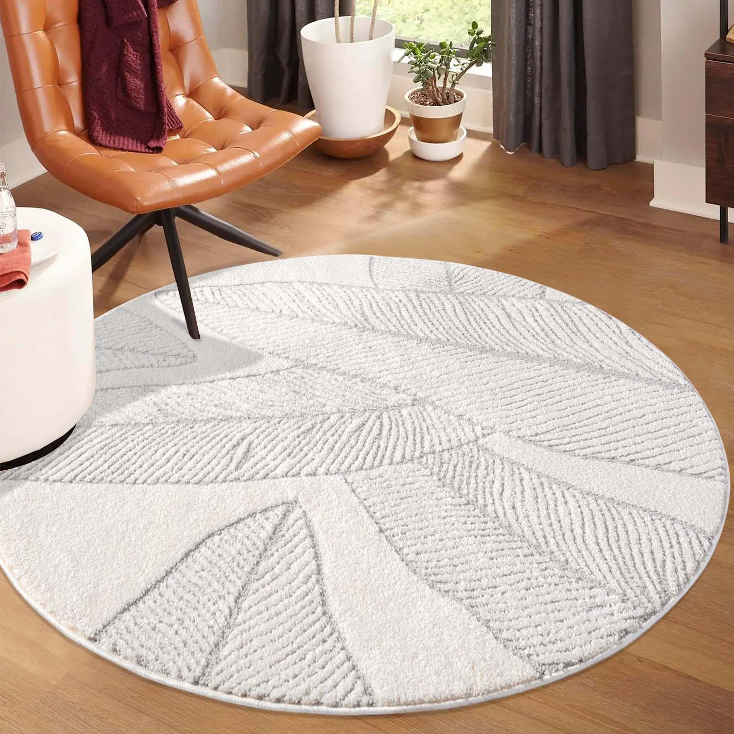 KURZFLOR-TEPPICH Lounge 0629 Grau 200 cm Rund - Grau, Textil (200/200cm) - carpet city