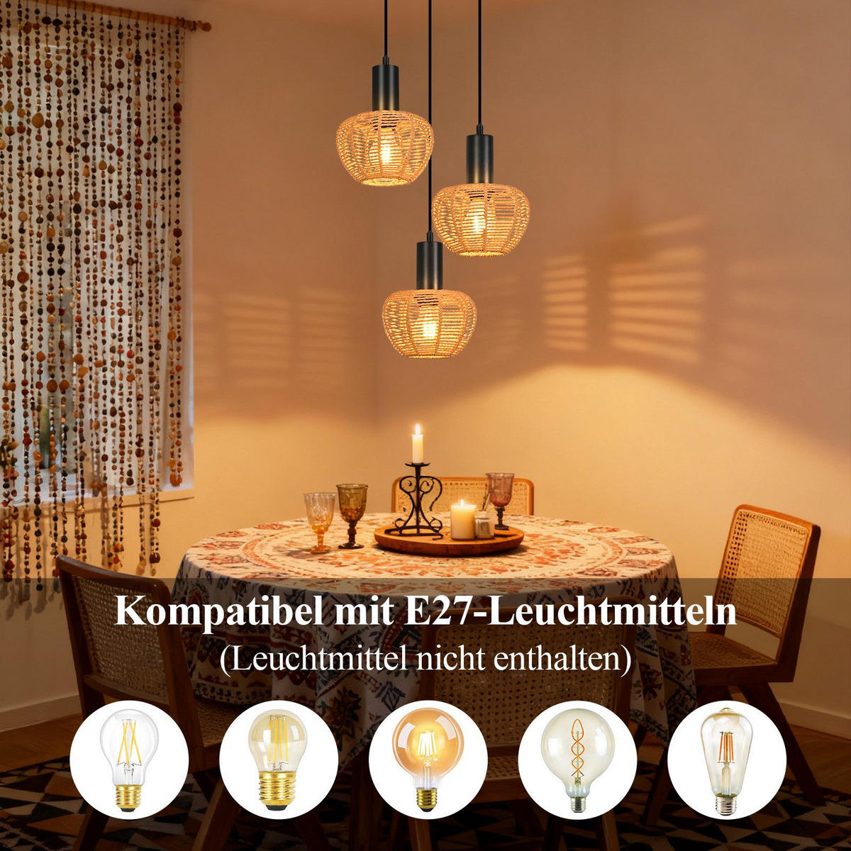 PENDELLEUCHTE BAMBUSKÄFIG Ⅲ 25/25/120 cm - Schwarz, Metall (25/25/120cm) - Nettlife