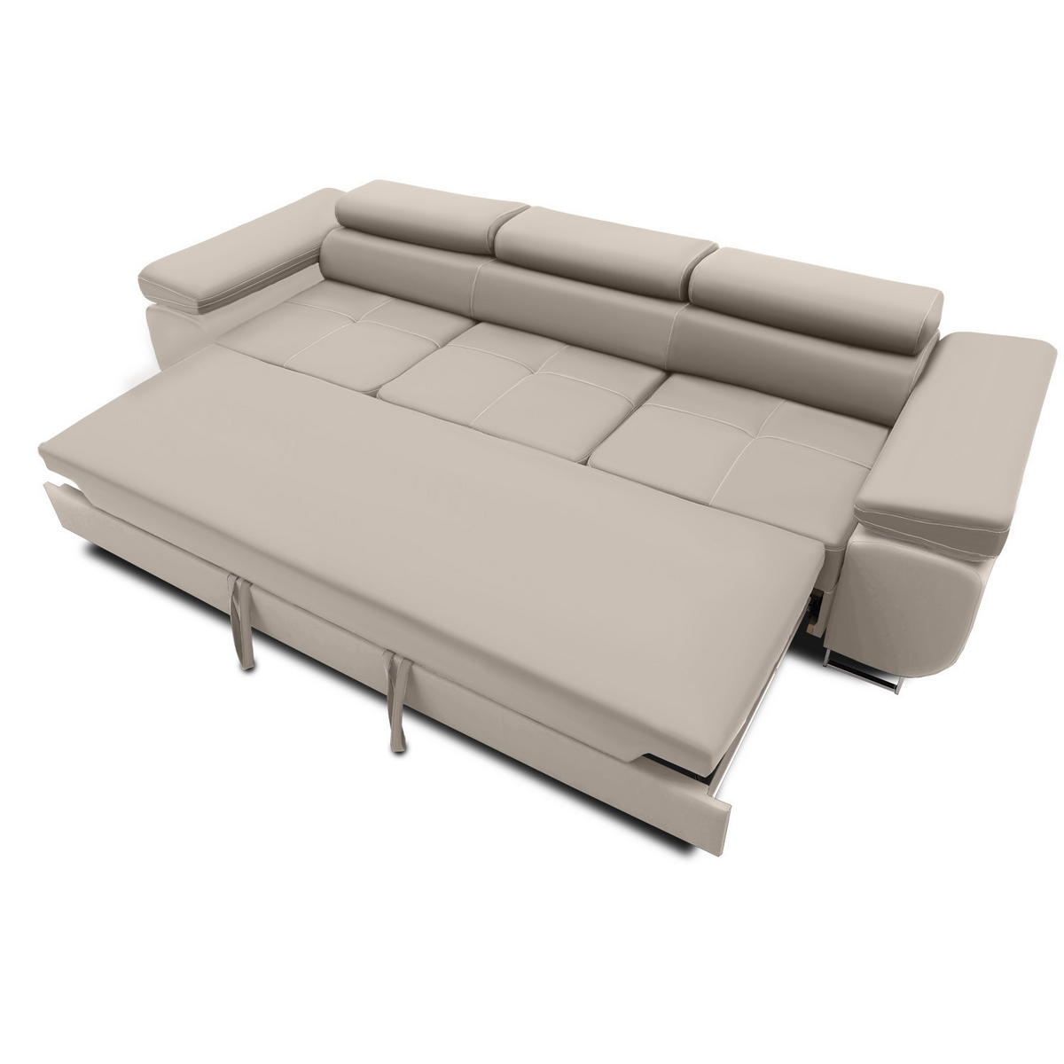 SOFA 3-SITZER MIT SCHLAFFUNKTION RIGATTO Beige - Beige, Textil (100/71/280cm) - Mebligo