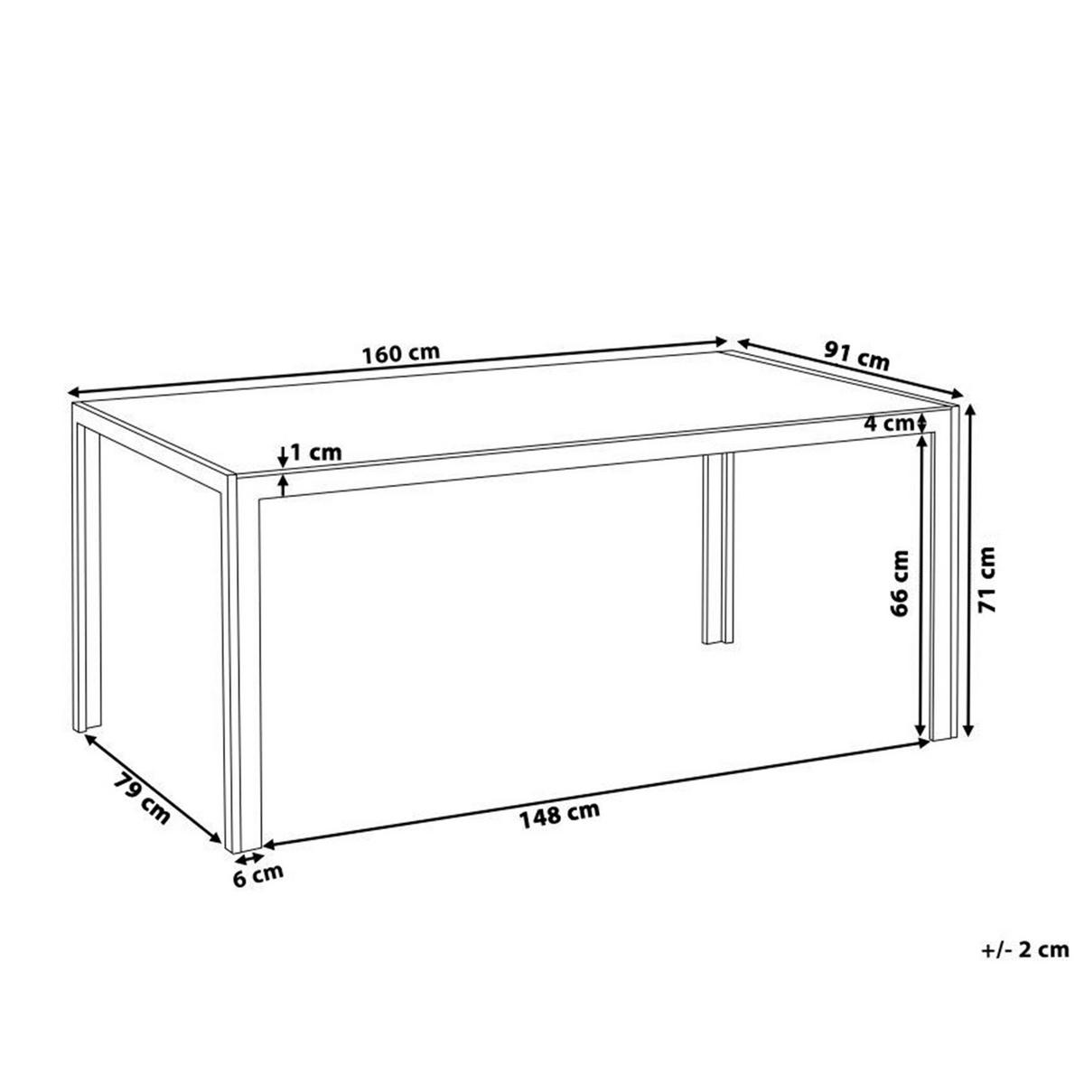 GARTENTISCH Glas grau 160/90 cm Catania - Grau, Glas (91/160/71cm) - Beliani