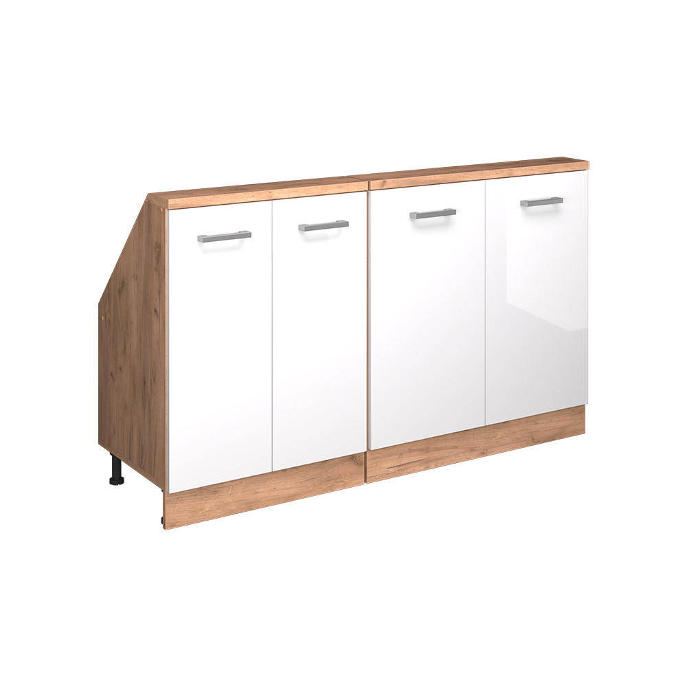 K&Ouml;KSSK&Aring;P F&Ouml;R SLUTTANDE TAK R-Line Vit h&ouml;gblank 140 cm Set om 2 Vit h&ouml;gglans, Ekf&auml;rgad 83.8/140/46 cm
