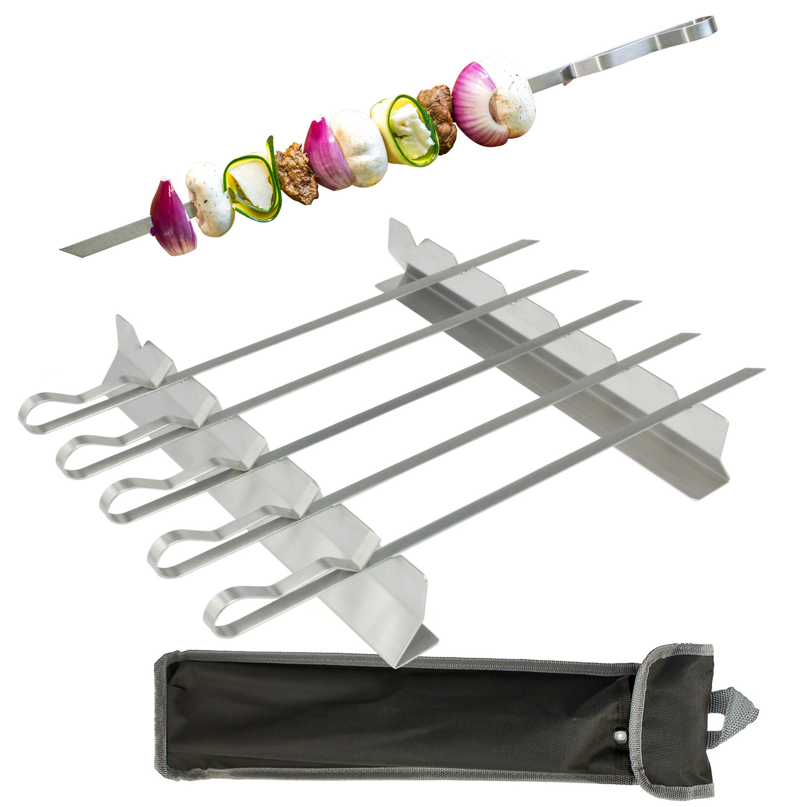 GRILLSPIESSE 6er Set, silber, Metall - Edelstahlfarben, Metall (43cm) - bremermann