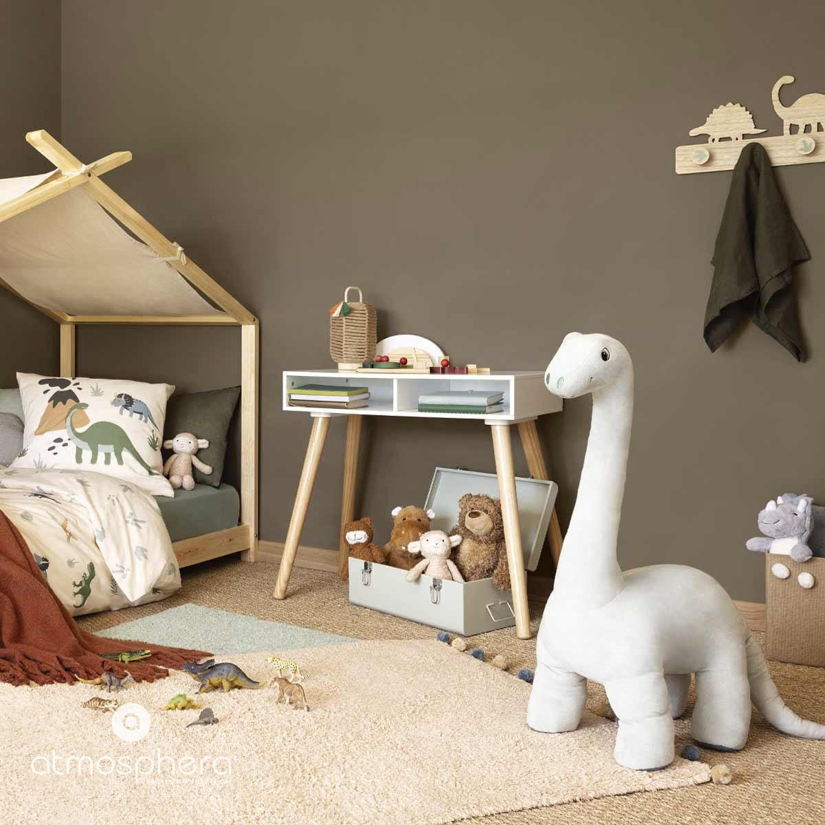 KINDERSCHREIBTISCH Galip, Weiß, Naturfarben 75cm - Weiß, Holzwerkstoff (47/75/87cm) - Atmosphera for kids