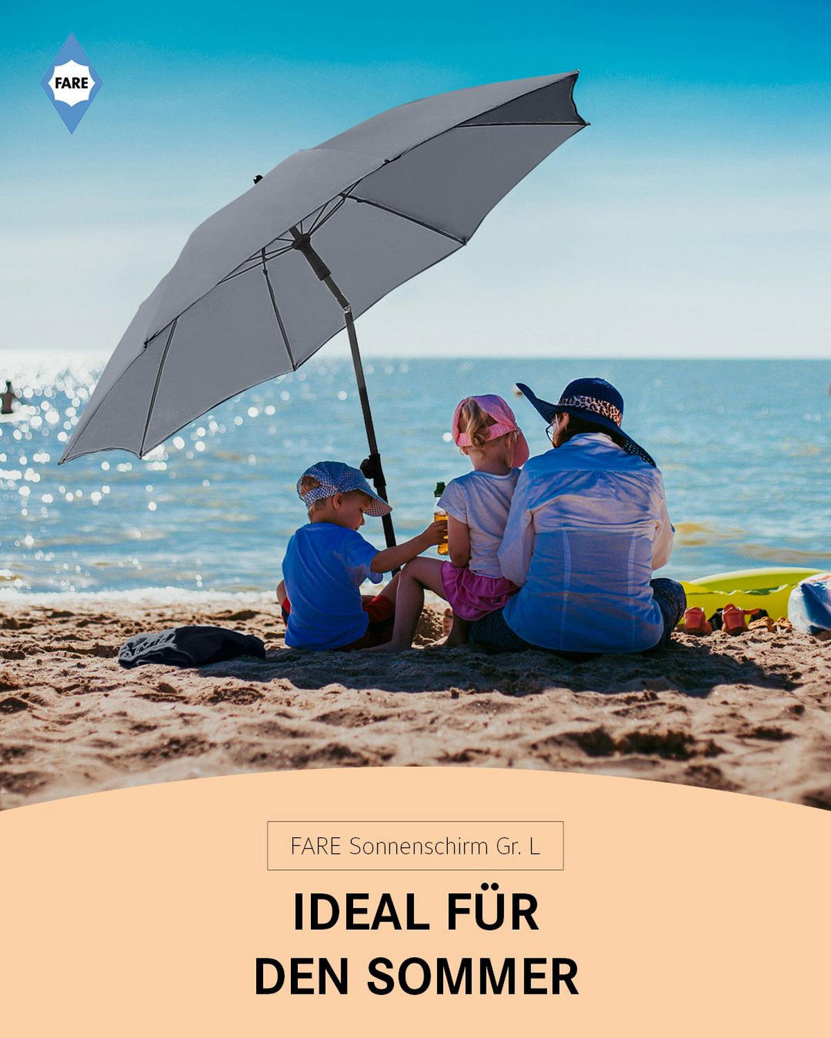 SONNENSCHIRM 200/200/126 cm - Grau, Kunststoff (200/200cm) - FARE