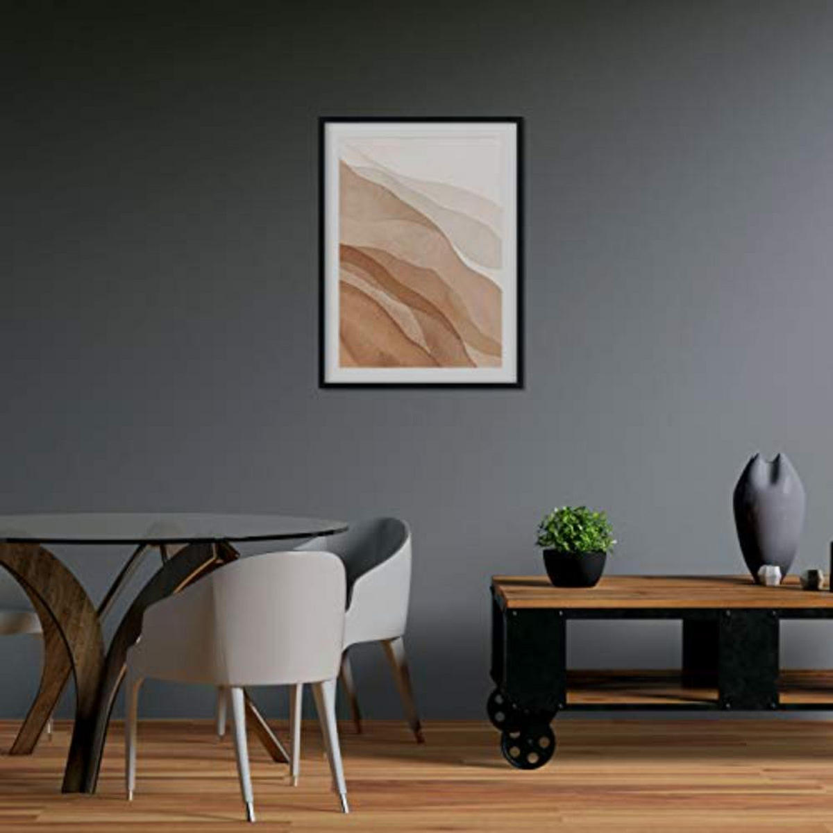 POSTER Set mit 4 Blätter und abstrakten Formen mit braunen Tönen A3 Rahmenlos - Klar, Papier (29.7/3cm) - Nacnic