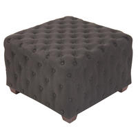 SITZWÜRFEL eckig 65/65/44 cm Stoff dunkelgrau - Eukalyptusholzfarben/Dunkelgrau, Holz/Textil (65/44/65cm) - CLP