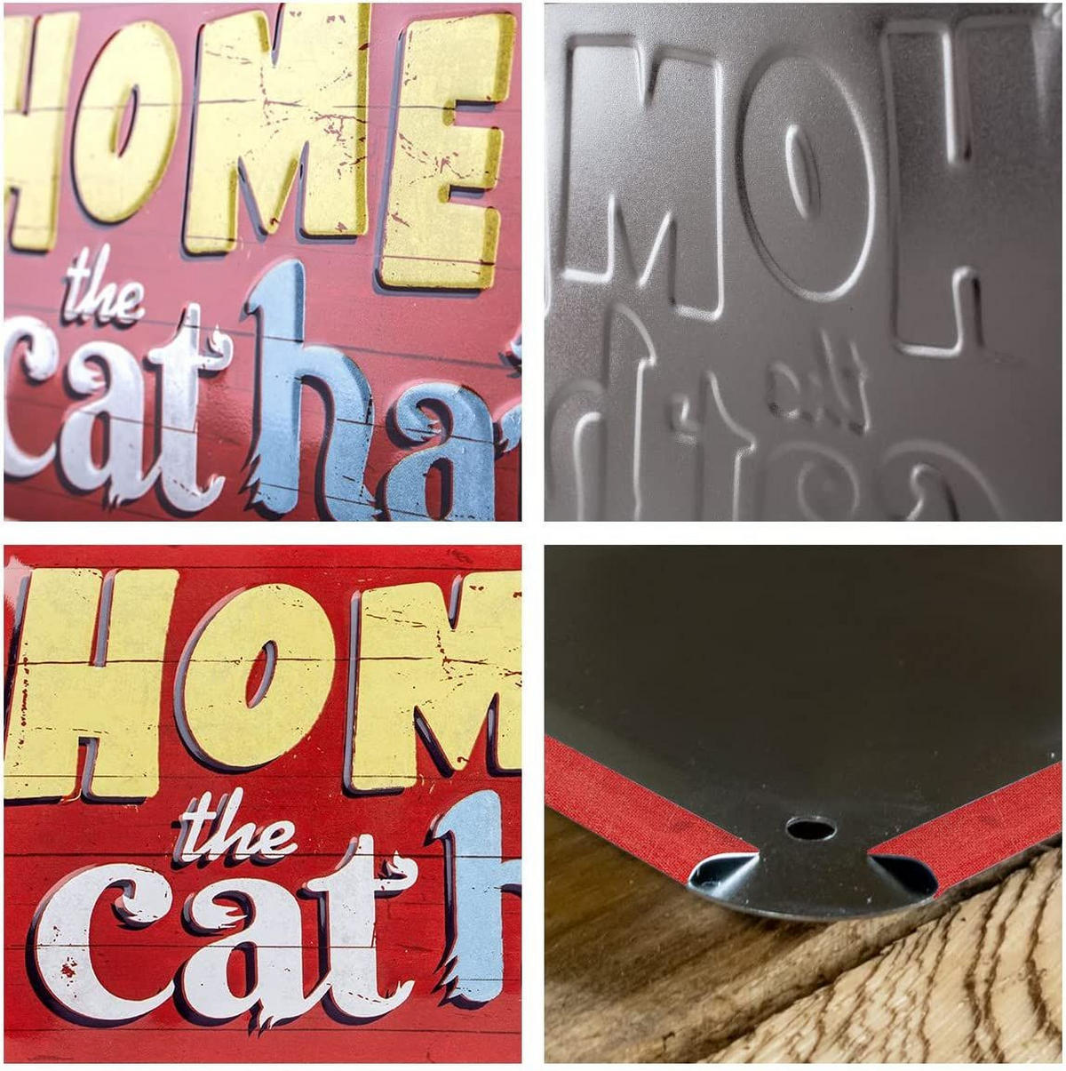 HÄNGESCHILD 10/20 cm Animal Club Home is where the cat hair is - Multicolor, Metall (20/10/0.2cm) - Nostalgic-Art