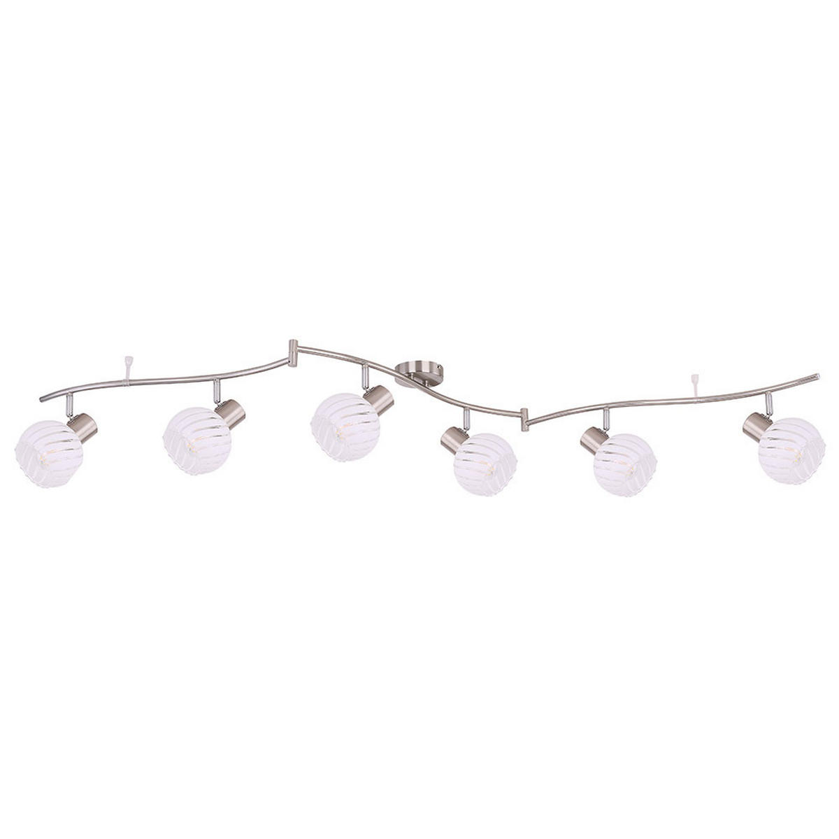 DECKENLEUCHTE Silber Matt Gemustert - Silberfarben, Glas (180/26/20cm) - Globo Lighting
