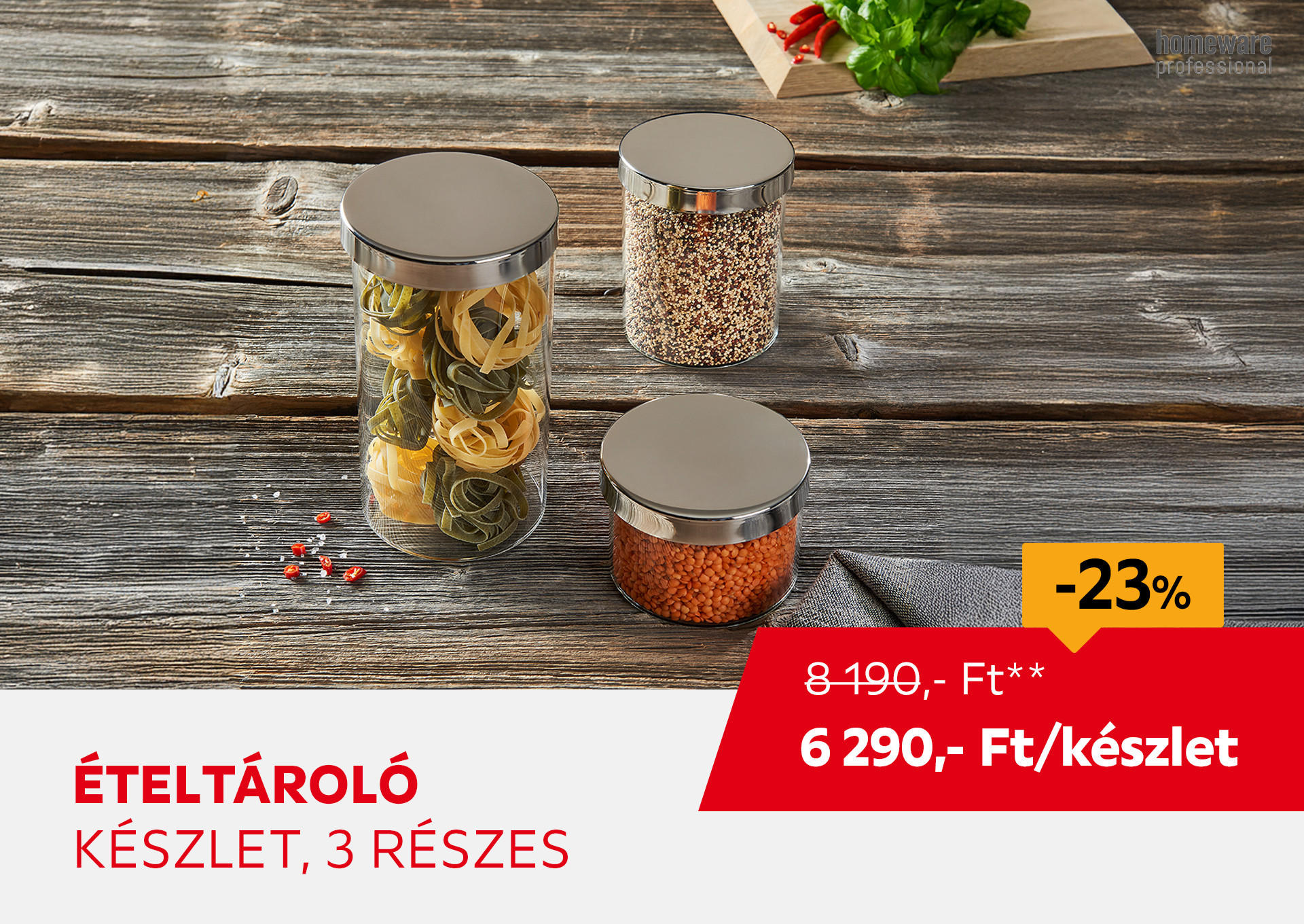 Ételtároló készlet, 3 részes Kiemelt termék 8190 Ft.- helyett 6290 Ft.-
