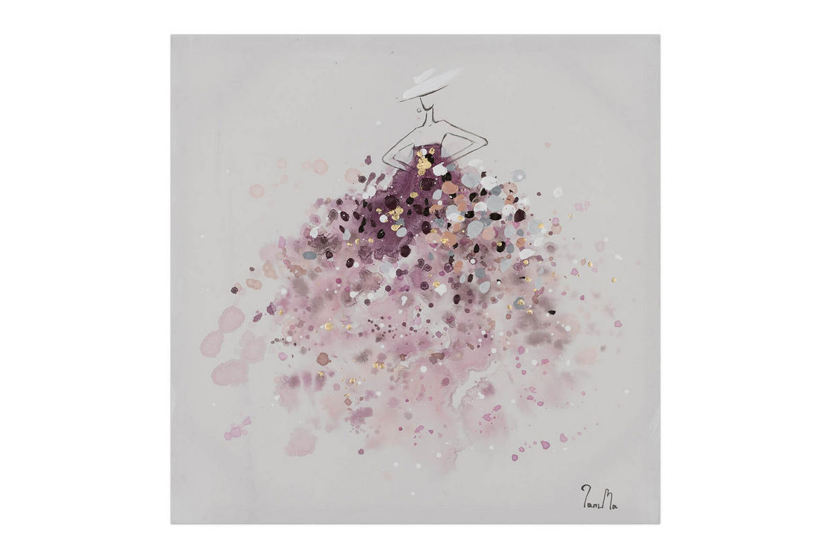 ACRYLBILD HANDGEMALT 60/60 cm - Pink, Holz/Textil (60/60cm) - KUNSTLOFT