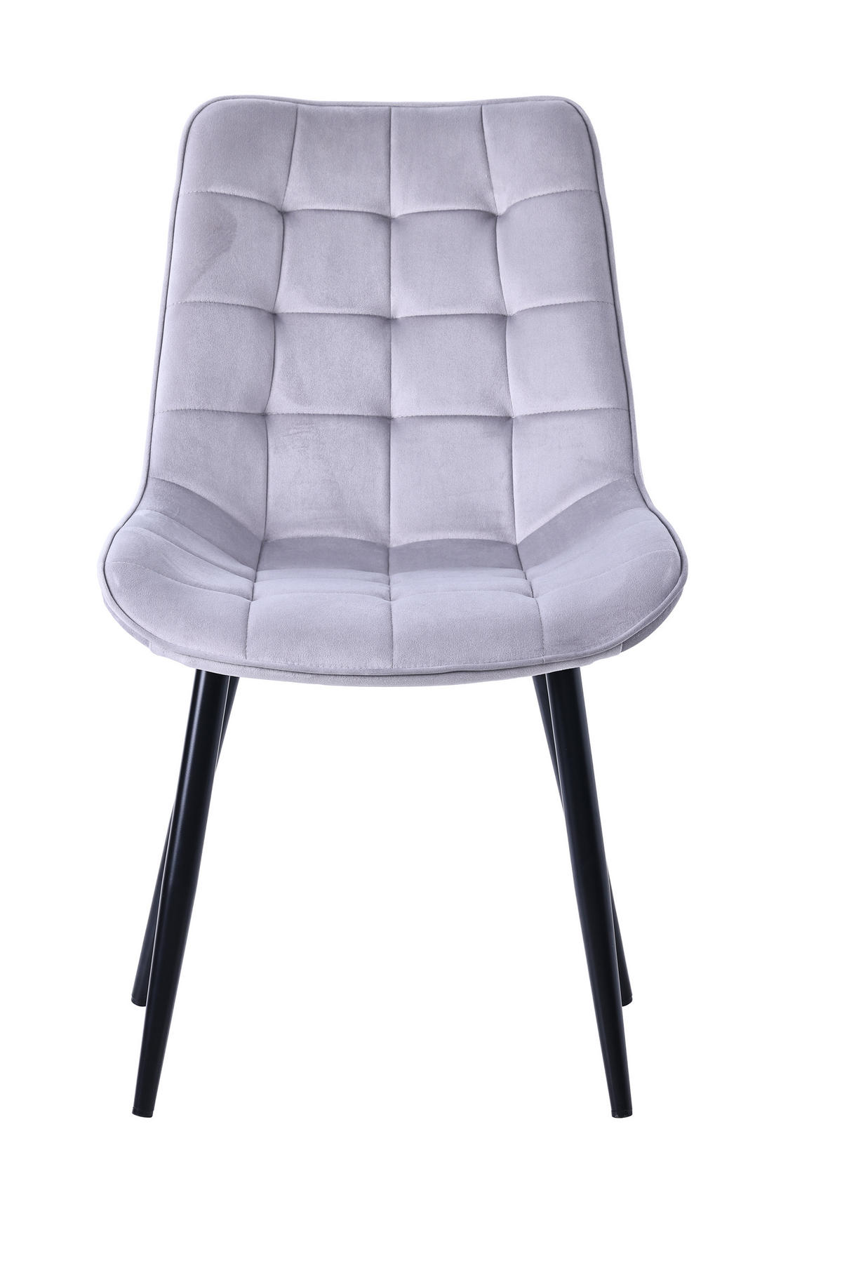STUHL-SET 4 Stück Samt-YZ2 - Hellgrau, Textil (53/88/62.5cm) - HOMAVO