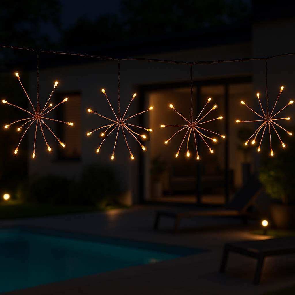 SOLAR-LICHTERKETTE FIREWORKS beige - Beige, Kunststoff (420/1/1cm) - Lumisky