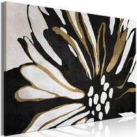 KUNSTDRUCK Schwarz-Weiß 120/80 cm - Goldfarben/Schwarz, Textil (120/80cm) - KUNSTLOFT
