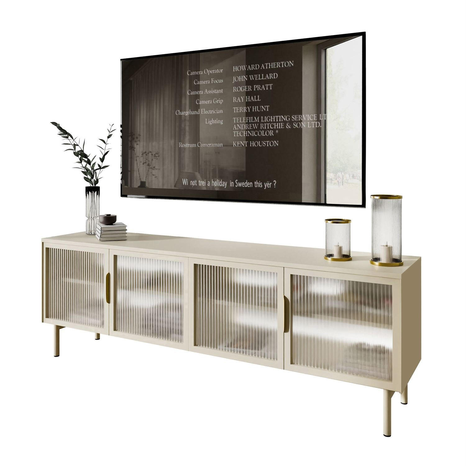 TV-ELEMENT LINEA mit LED-Beleuchtung Kaschmir - Kaschmir, Holzwerkstoff (181/62/39cm) - Lookway