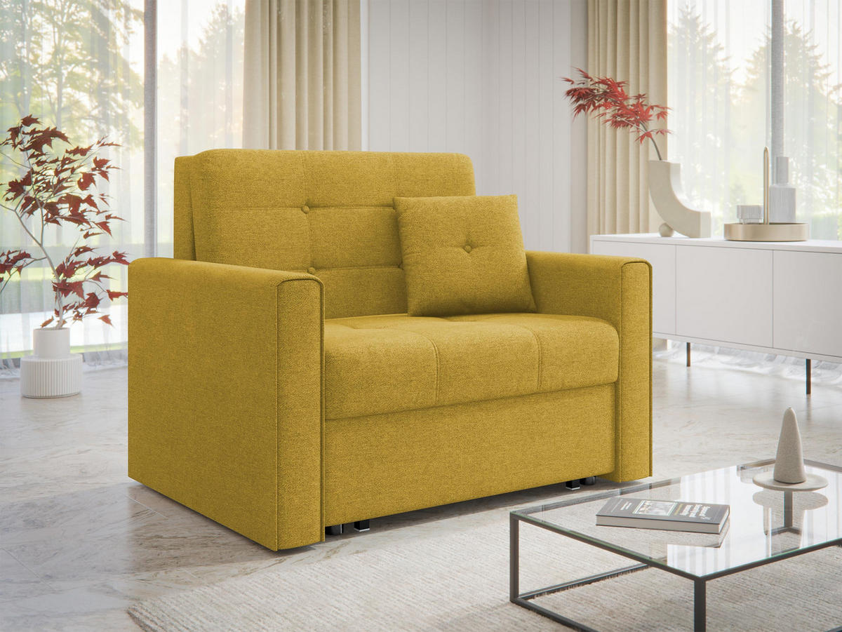 SCHLAFSOFA Viva Lux I - Gelb, Holz/Textil (103/85/98cm) - MIRJAN24