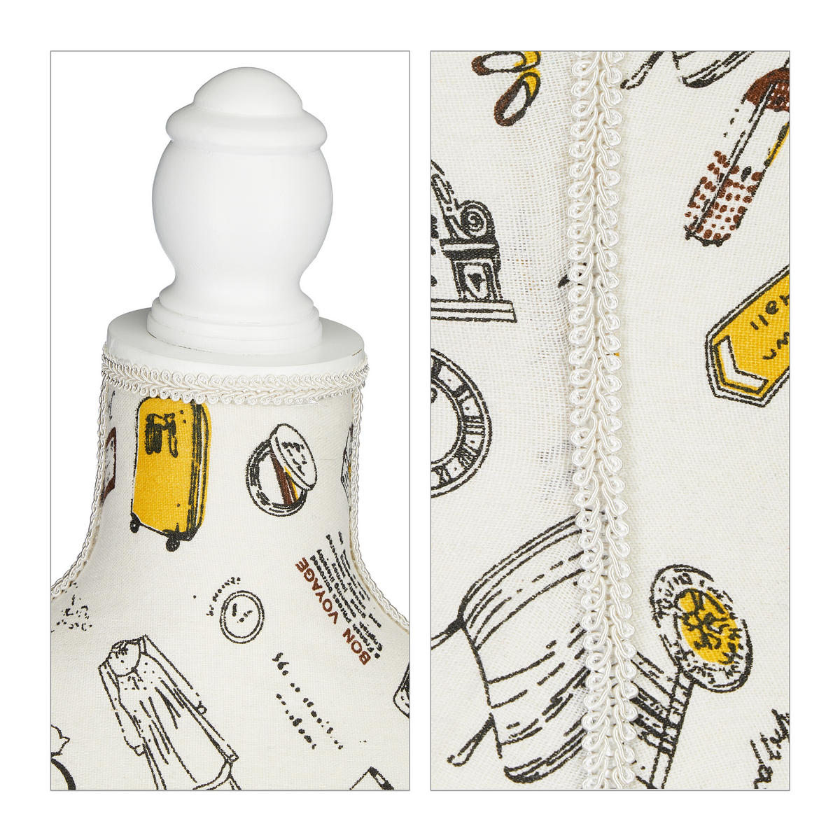 KRAJČÍRSKA busta - viacfarebná, drevo/textil (41/34cm) - Relaxdays