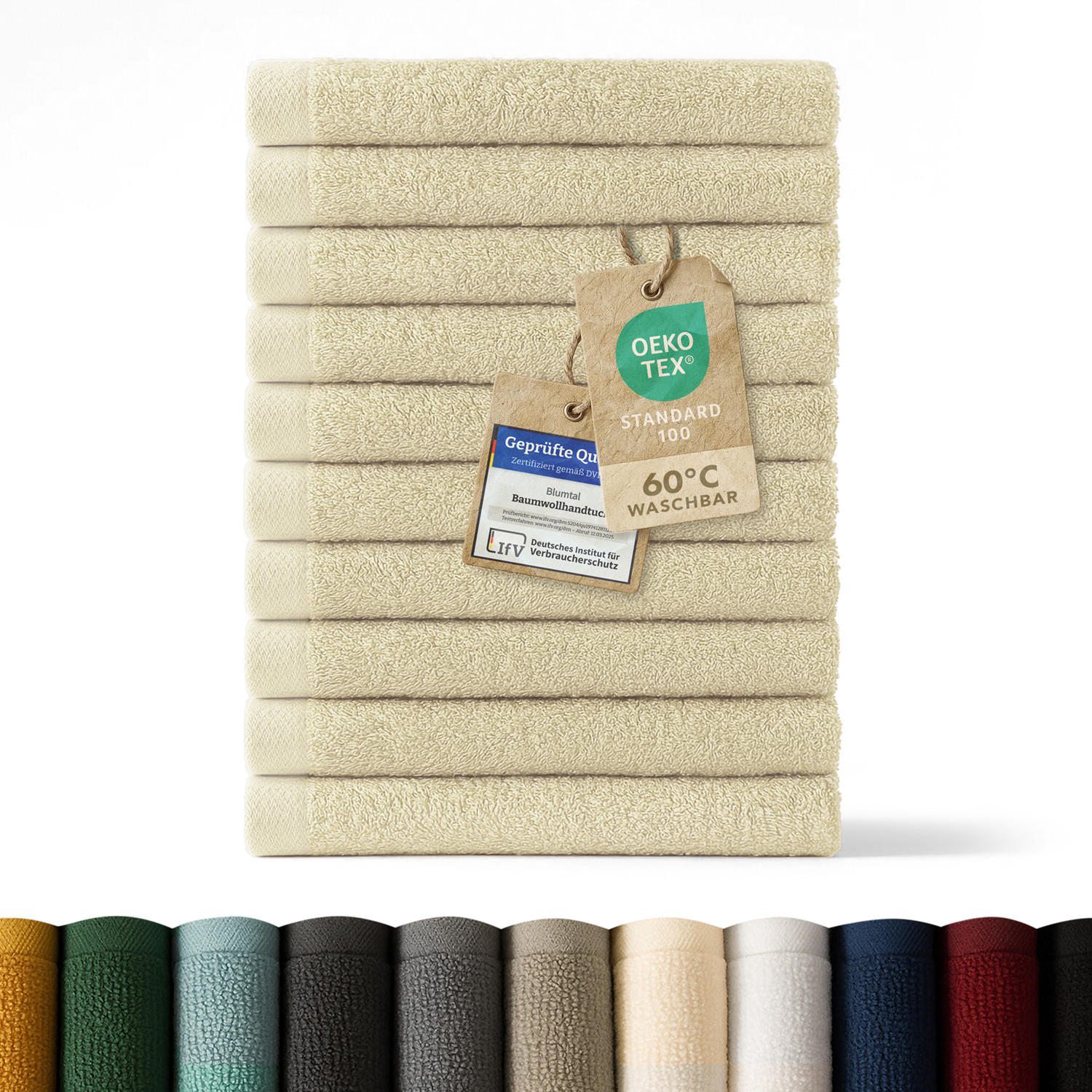 Blumtal RUČNÍK PRO HOSTY sada 10 ks, 10x ručník pro hosty 30/30 cm, písková