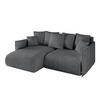 ECKSOFA mit Schlaffunktion und Bettkasten ONESK-L 208x165x40 Dunkelgrau Cord - Dunkelgrau/Blaugrau, Holzwerkstoff/Kunststoff (208/165cm) - ALTDECOR