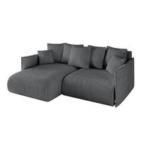 ECKSOFA mit Schlaffunktion und Bettkasten ONESK-L 208x165x40 Dunkelgrau Cord - Dunkelgrau, Holzwerkstoff/Kunststoff (208/165cm) - ALTDECOR