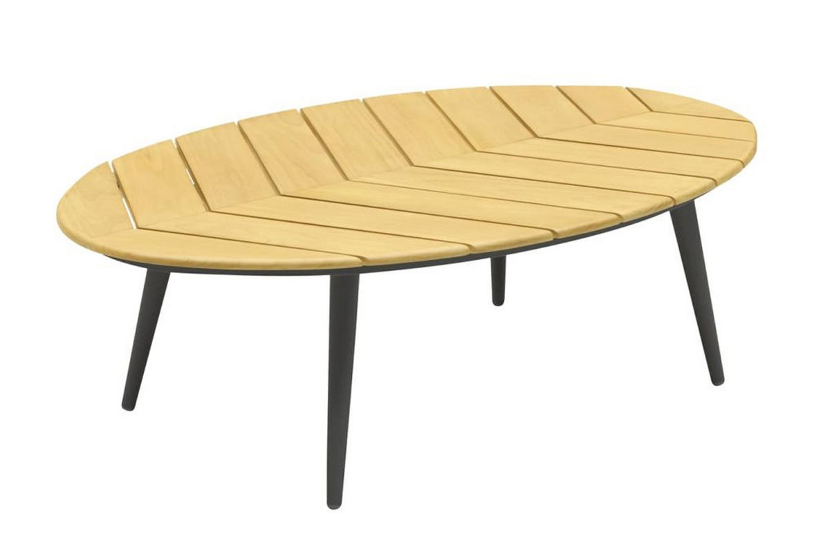 LOUNGETISCH Madison 110x69x35 cm, Anthrazit, Teakholz - Anthrazit, Holz (110/69/35cm) - dasmöbelwerk