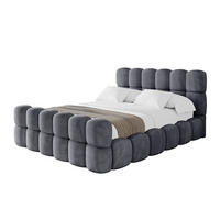 POLSTERBETT mit Bettkasten, Fußteil und Lattenrost, Bett mit Matratze H3/H4 - LEYA-Z 120x200 Dunkelgrau - Dunkelgrau, Holzwerkstoff/Textil (120/200cm) - ALTDECOR