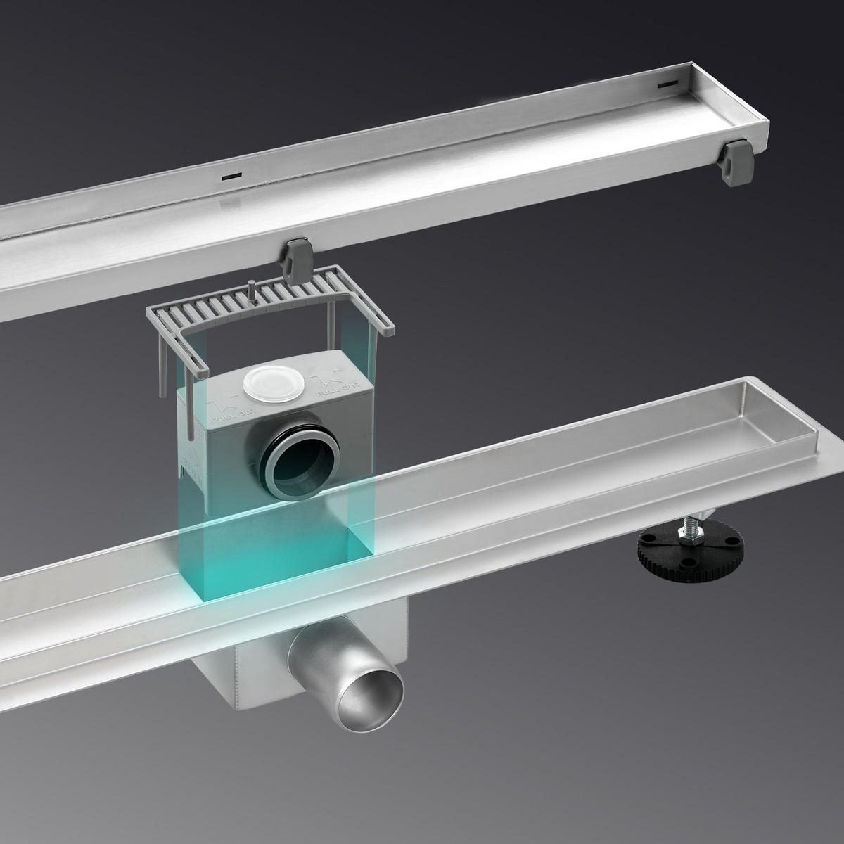 DUSCHRINNE Edelstahl Dusche & Bad 50/11 cm - Chromfarben, Metall (11/9/50cm) - EMKE