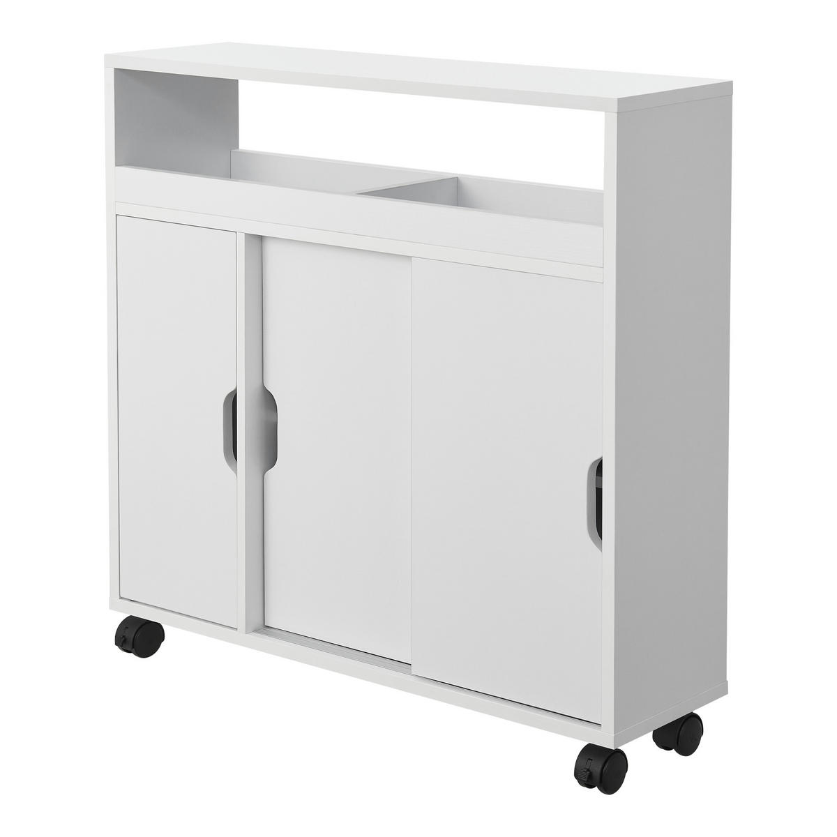 SEITENSCHRANK Lumijoki - Weiß, Holzwerkstoff (70/71/20cm) - [en.casa]